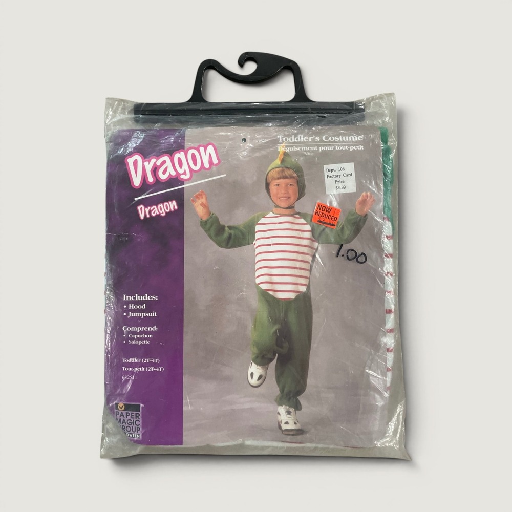Vintage 1996 Paper Magic Group Dragon Costume Toddler 2T-4T Halloween